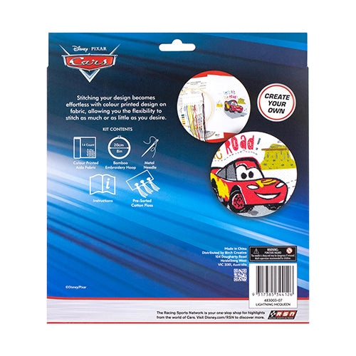 Lightning McQueen Half Stitch Hoop