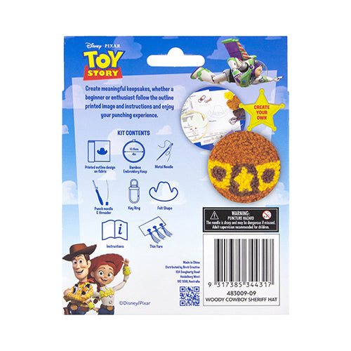 Woody Cowboy Sheriff Hat Punch Needle Key Ring