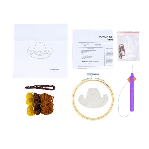 Woody Cowboy Sheriff Hat Punch Needle Key Ring