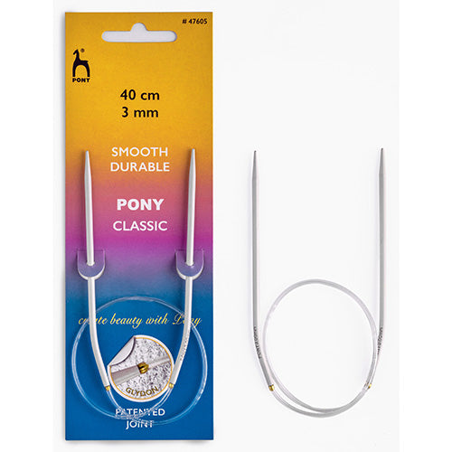 Pony Aluminium Fixed Circular Needles – 40cm