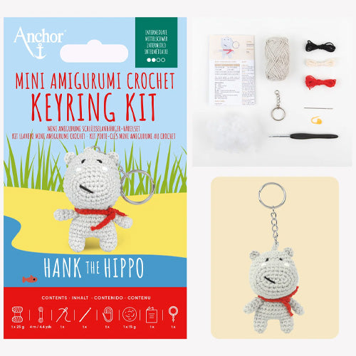 Anchor Mini Amigurumi Key Ring – Hank the Hippo