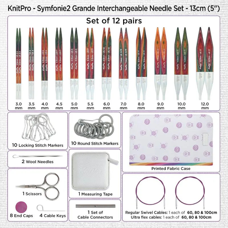 KnitPro Symfonie 2.0 Normal Interchangeable Needles Grande Set
